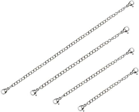 B. BRILLIANT Chain Extenders for Necklace Pendant Bracelet Anklet Chain, Stainless Steel set 4 Sizes (2-6 Inches) in Saudi Arabia