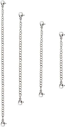 B. BRILLIANT Chain Extenders for Necklace Pendant Bracelet Anklet Chain, Stainless Steel set 4 Sizes (2-6 Inches) in Saudi Arabia