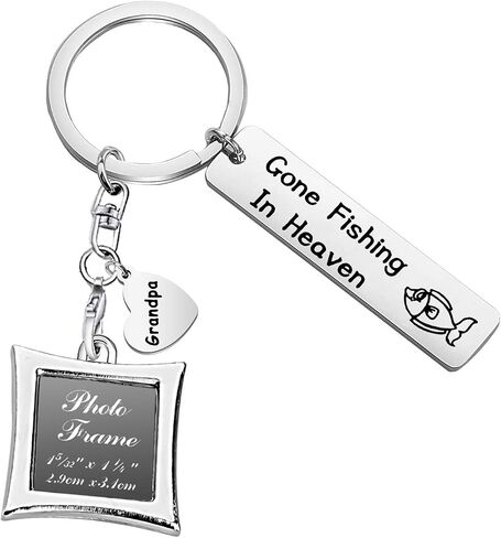 AKTAP Memorial Keychain In Memory Of Dad Gone Fishing In Heaven Sympathy Gift For Loss of Loved One in Saudi Arabia