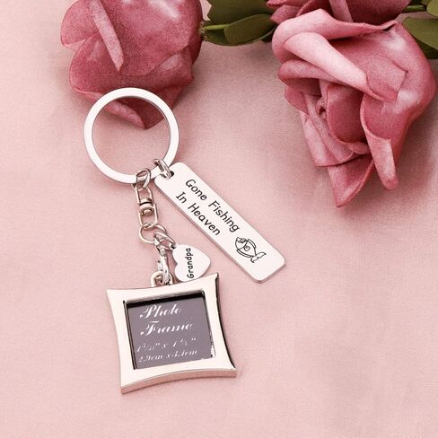 AKTAP Memorial Keychain In Memory Of Dad Gone Fishing In Heaven Sympathy Gift For Loss of Loved One in Saudi Arabia