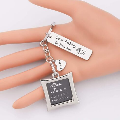 AKTAP Memorial Keychain In Memory Of Dad Gone Fishing In Heaven Sympathy Gift For Loss of Loved One in Saudi Arabia