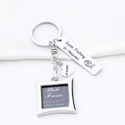 AKTAP Memorial Keychain In Memory Of Dad Gone Fishing In Heaven Sympathy Gift For Loss of Loved One in Saudi Arabia