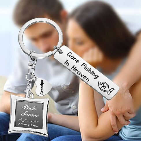 AKTAP Memorial Keychain In Memory Of Dad Gone Fishing In Heaven Sympathy Gift For Loss of Loved One in Saudi Arabia
