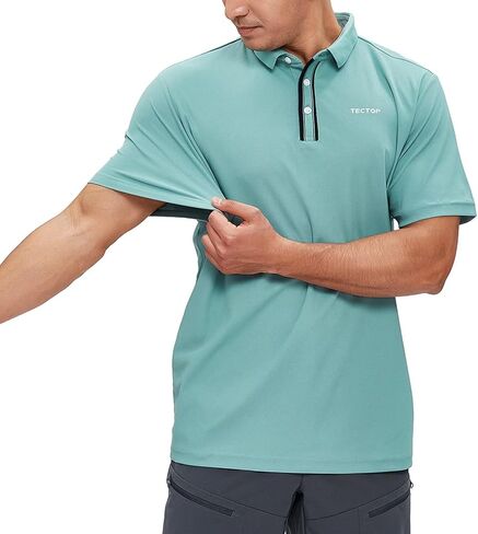 قمصان بولو للرجال جولف قصيرة راجلان سريعة الجفاف والأداء الرياضي والملابس الكاجوال in Kuwait