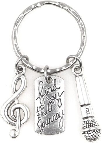 It's All About...You! Find Joy in The Journey Treble Clef Microphone Singer Keychain 113L in Kuwait