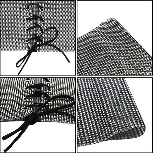 Caviotess Women Sparkly Rhinestone Waistband Bling Crystal Wide Waist Belt Corset Wedding Bridal Sash in Kuwait