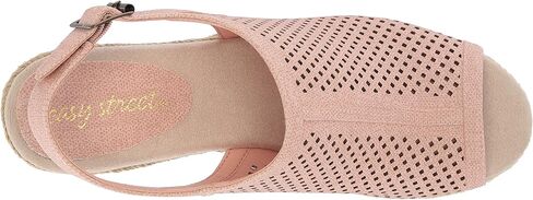 Easy Street Women's Stacy Wedge Sandal, Blush Linen Print, 9 in Saudi Arabia