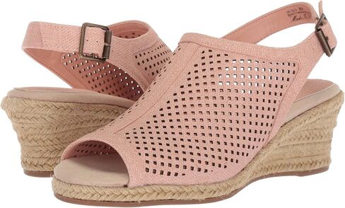 Easy Street Women's Stacy Wedge Sandal, Blush Linen Print, 9 in Saudi Arabia