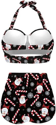 Jndtueit Butterfly Women's Retro Ruched Ruffle High Waist Bikini Set, Flag Tankini Swimsuits Tummy Control Swimwear in Saudi Arabia
