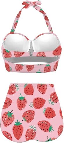 Jndtueit Butterfly Women's Retro Ruched Ruffle High Waist Bikini Set, Flag Tankini Swimsuits Tummy Control Swimwear in Saudi Arabia