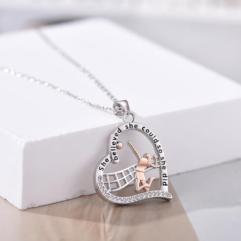 Tennis/Basketball/Baseball/Basketball/Soccer/Volleyball Necklace for Women Sport Inspirational Jewelry Gifts for Women Men in Kuwait