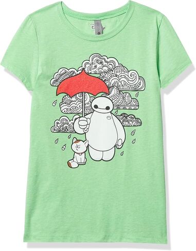 Disney Big Hero Six Patterned Baymax Girl's Heather Crew Tee in Saudi Arabia