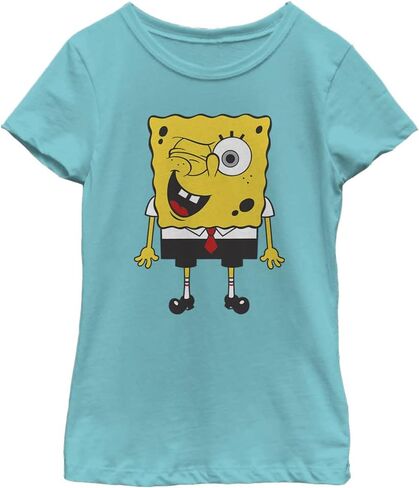 Nickelodeon Spongebob Squarepants Wink Bob Girls Short Sleeve Tee Shirt in Saudi Arabia