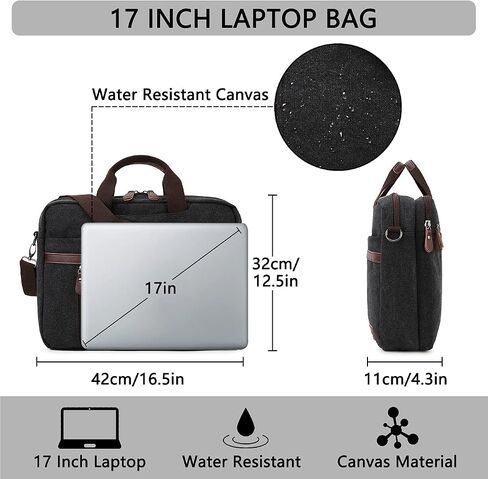 RAVUO Messenger Bag for Men, Water Resistant 17.3 inch Laptop Business Briefcase Canvas Shoulder Satchel for Work Business… in Saudi Arabia