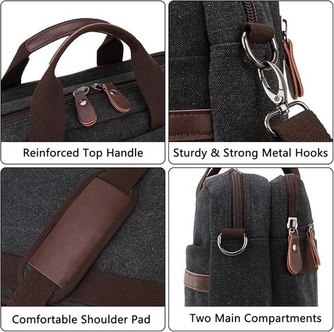 RAVUO Messenger Bag for Men, Water Resistant 17.3 inch Laptop Business Briefcase Canvas Shoulder Satchel for Work Business… in Saudi Arabia