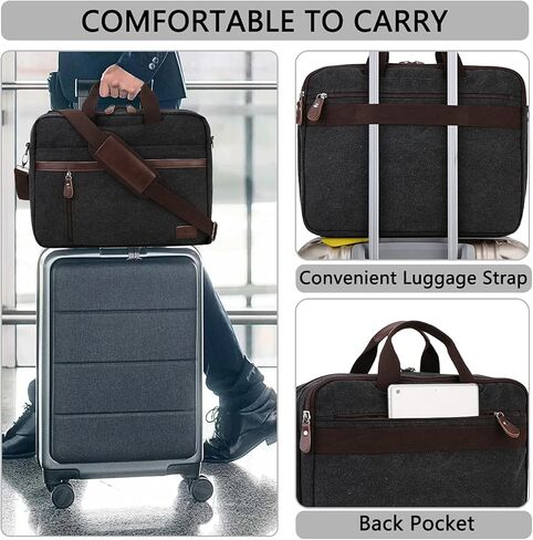 RAVUO Messenger Bag for Men, Water Resistant 17.3 inch Laptop Business Briefcase Canvas Shoulder Satchel for Work Business… in Saudi Arabia