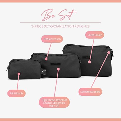 JuJuBe | Be Set Organization Pouches, Pretty Travel Toiletry Bag Set for Women, Stylish Party Clutch or Handbag in Saudi Arabia