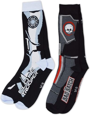 Star Wars Bad Batch Hunter Tech Crosshair Wrecker 2 Pack Crew Socks, Black, L in Saudi Arabia