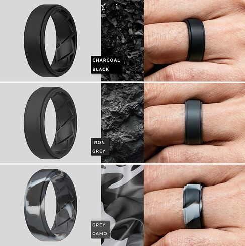 Saco Band Silicone Ring Wedding Band for Men - 8mm Width 2.3mm Thick in Kuwait