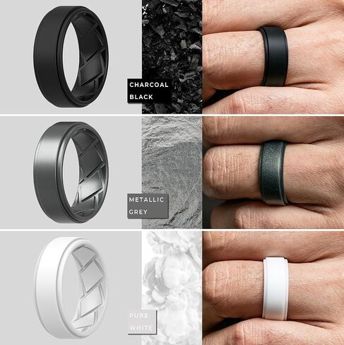Saco Band Silicone Ring Wedding Band for Men - 8mm Width 2.3mm Thick in Kuwait