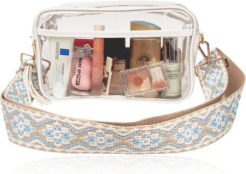 حقائب XSUIOY الشفافة المعتمدة مع أشرطة الجيتار، حقيبة ظهر شفافة للمناسبات الرياضية in Kuwait