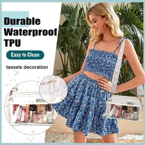 حقائب XSUIOY الشفافة المعتمدة مع أشرطة الجيتار، حقيبة ظهر شفافة للمناسبات الرياضية in Kuwait