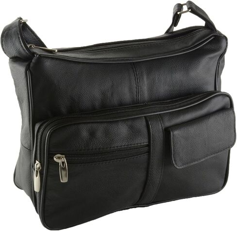 حقيبة كتف نسائية جلدية منظمة، جيوب متعددة، حقيبة يد تمر بالجسم in Kuwait