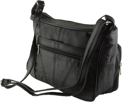 حقيبة كتف نسائية جلدية منظمة، جيوب متعددة، حقيبة يد تمر بالجسم in Kuwait