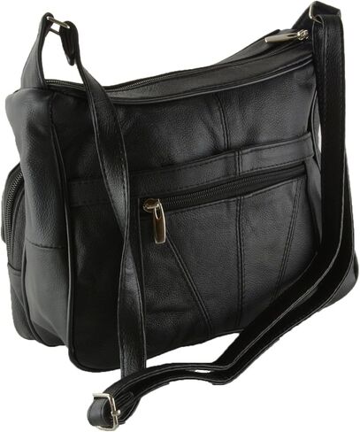 حقيبة كتف نسائية جلدية منظمة، جيوب متعددة، حقيبة يد تمر بالجسم in Kuwait