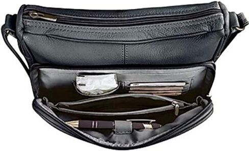 حقيبة كتف نسائية جلدية منظمة، جيوب متعددة، حقيبة يد تمر بالجسم in Kuwait