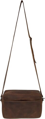 Heather's by Hide & Drink, Squared Crossbody Bag Handmade from Full Grain Leather - Trendy Crossbody, Stylish Shoulder Bag for Everyday Use or Travel - Bourbon Brown in Kuwait