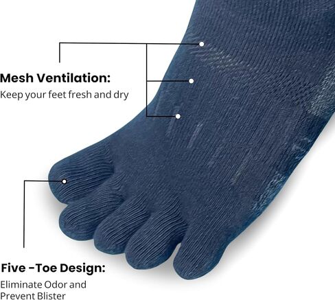 زوجان من جوارب ss soxsense المبطنة للمشي لمسافات طويلة، جوارب دائرية بخمسة أصابع من القطن للرياضات الخارجية، بدون نفطة in Kuwait
