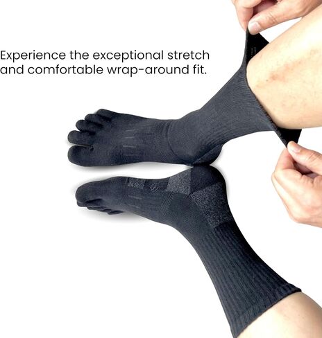 زوجان من جوارب ss soxsense المبطنة للمشي لمسافات طويلة، جوارب دائرية بخمسة أصابع من القطن للرياضات الخارجية، بدون نفطة in Kuwait