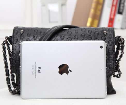 Rullar Punk Women Shoulder Top-handle Bag Skull Chain SatchelTote Handbag Purse Clutch in Saudi Arabia
