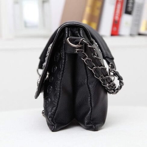 Rullar Punk Women Shoulder Top-handle Bag Skull Chain SatchelTote Handbag Purse Clutch in Saudi Arabia