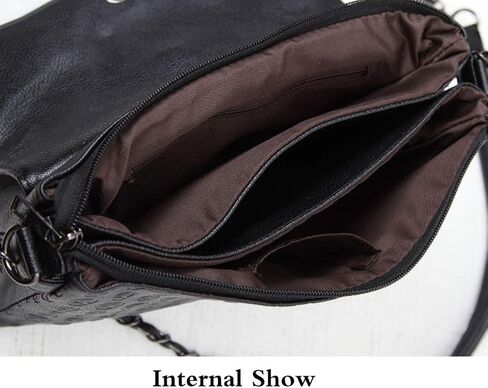 Rullar Punk Women Shoulder Top-handle Bag Skull Chain SatchelTote Handbag Purse Clutch in Saudi Arabia