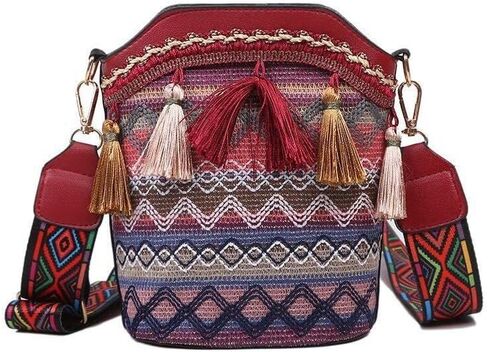 حقيبة هيبي بوهيمية أنيقة للغاية وعصرية بوهو حقائب هيبي حقيبة كروسبودي حقيبة كتف مع حزام قابل للتعديل حقيبة حمل هيبي in Kuwait