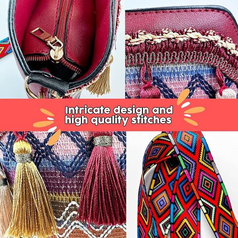 حقيبة هيبي بوهيمية أنيقة للغاية وعصرية بوهو حقائب هيبي حقيبة كروسبودي حقيبة كتف مع حزام قابل للتعديل حقيبة حمل هيبي in Kuwait