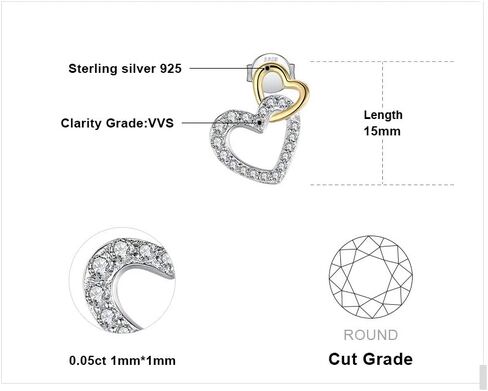 JewelryPalace 925 Sterling Silver Infinity Love CZ Pave Cubic Zirconia Two Hearts Stud Earrings Triple Intertwined Heart Pendant in Saudi Arabia