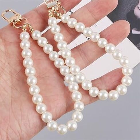 JJLFresheners 2 قطعة من سلسلة المفاتيح المصنوعة من اللؤلؤ الصناعي، سلسلة مفاتيح مطرزة، سلسلة مفاتيح، حامل السوار، حلقة مفاتيح، حزام المعصم، محفظة أنيقة، حزام حبل للنساء، سلاسل مفاتيح وسلاسل مفاتيح in Saudi Arabia