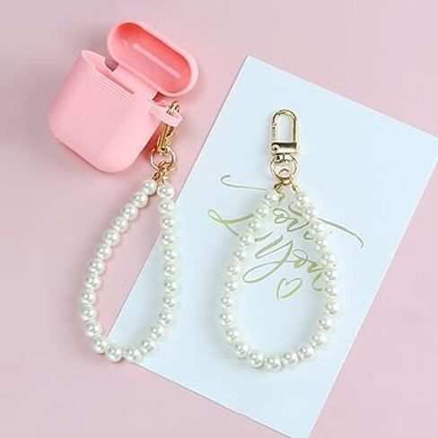 JJLFresheners 2 قطعة من سلسلة المفاتيح المصنوعة من اللؤلؤ الصناعي، سلسلة مفاتيح مطرزة، سلسلة مفاتيح، حامل السوار، حلقة مفاتيح، حزام المعصم، محفظة أنيقة، حزام حبل للنساء، سلاسل مفاتيح وسلاسل مفاتيح in Saudi Arabia