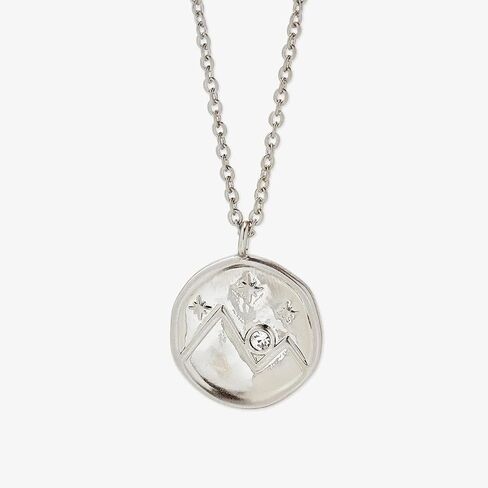 Pura Vida 18" Silver Crystal Mountain Coin Necklace - Handmade Statement Necklace with Czech Crystal - Silver Necklace for Women, Long Necklaces for Teen Girls, Boho Jewelry for Women - 3" Extender in Saudi Arabia