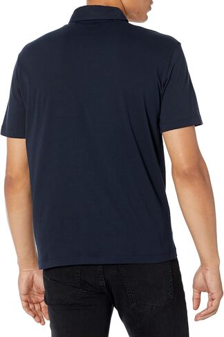 A｜X ARMANI EXCHANGE Men's Regular Fit Cotton Jersey Metallic Logo Polo in Saudi Arabia