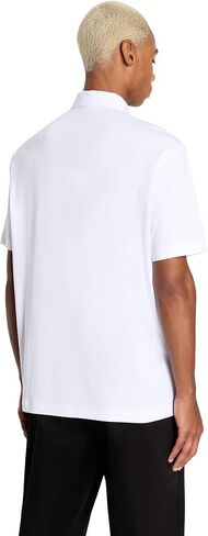 A｜X ARMANI EXCHANGE Men's Regular Fit Cotton Jersey Metallic Logo Polo in Saudi Arabia