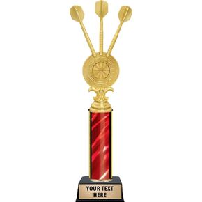 Crown Awards Darts Trophies, 12.5" Personalized Bullseye Darts Trophies with 5 Lines of Text Prime