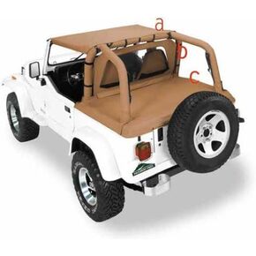 Pavement Ends by Bestop 41815-15 Black Denim Cargo Cover for 1992-1995 Wrangler YJ