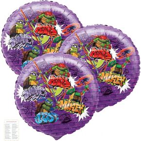 Ninja Turtle Balloons - Ninja Turtle Party Decorations - 3 TMNT Foil Balloons 18", Checklist - Teenage Mutant Ninja Turtle Birthday - TMNT Party Supplies
