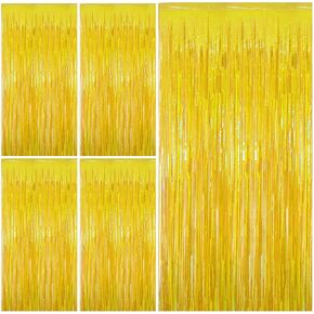 Macaron Foil Fringe Curtains,3.3x6.6 Feet Tinsel Streamer Curtains Backdrop for Birthday Party Decorations, Halloween Decor, Christmas，Bachelorette Party (Blue, 2pack)