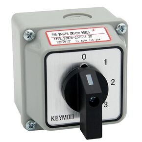 20A 5 Position Rotary Changeover Switch with Box, 660V 8 Terminals, Universal Selector Switch with Blue Fork Terminals IP65 CE 26-20/0-4.2D