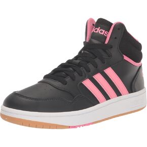 adidas Originals Hoops 3.0 Mid_legacy Sneaker, Black/Pink Fusion/White, 13 US Unisex little kid